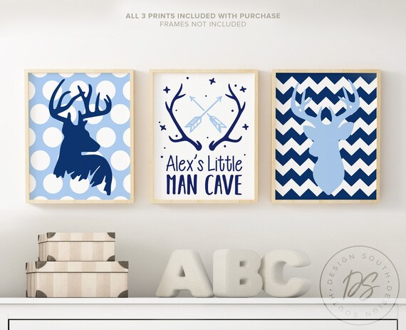 Deer Nursery Decor Deer Bedroom Decor For Boys Blue And Navy Boys Deer Boys Deer Bedroom Blue And Navy Deer Art Boys Hunting Bedroom
