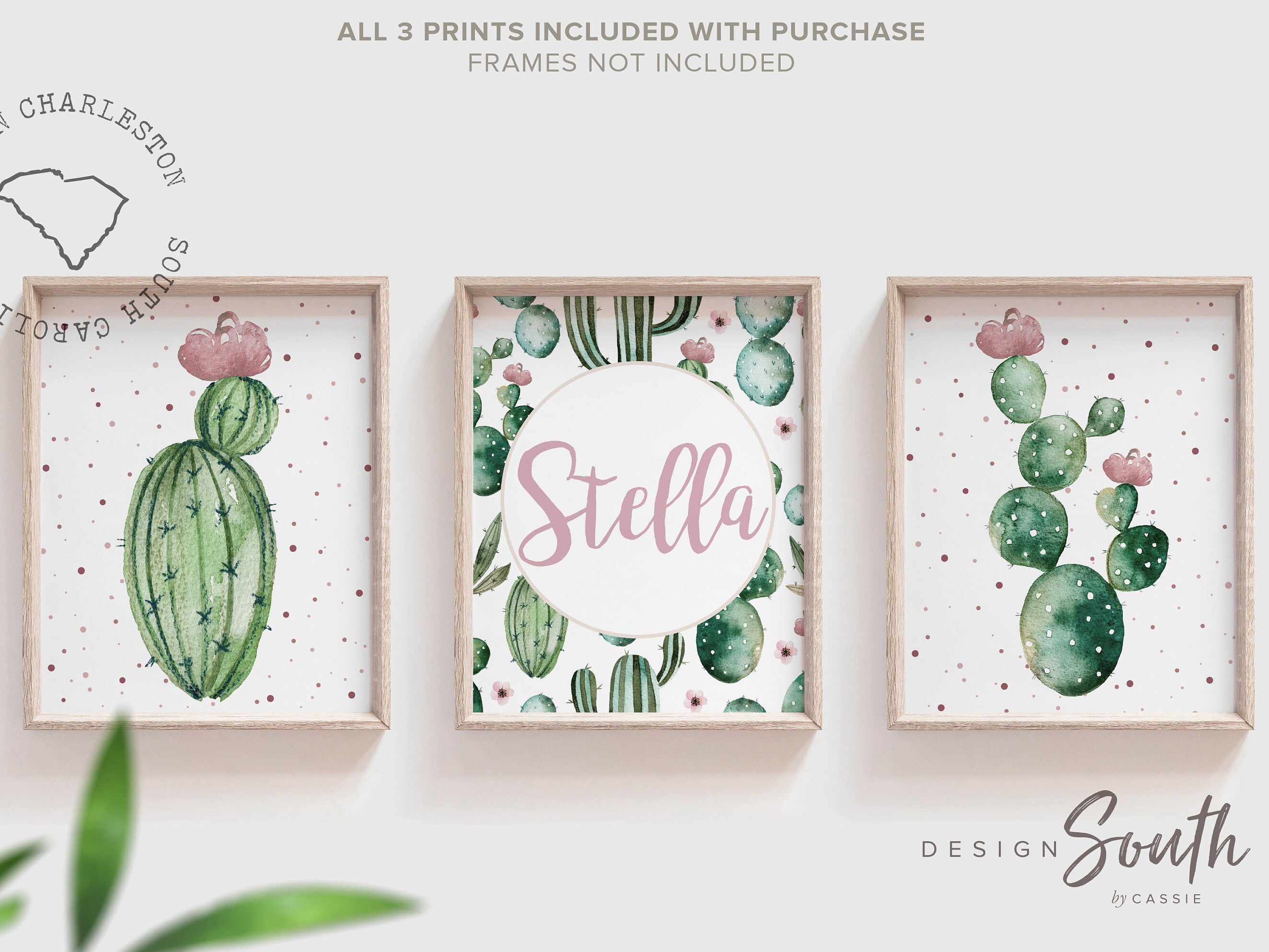 Nursery Succulent Decor Muted Mauve Girl Nursery Bedroom Cactus Succulent Theme Decor Girl Cactus Decor Boho Baby Decor Gray Muted Pink