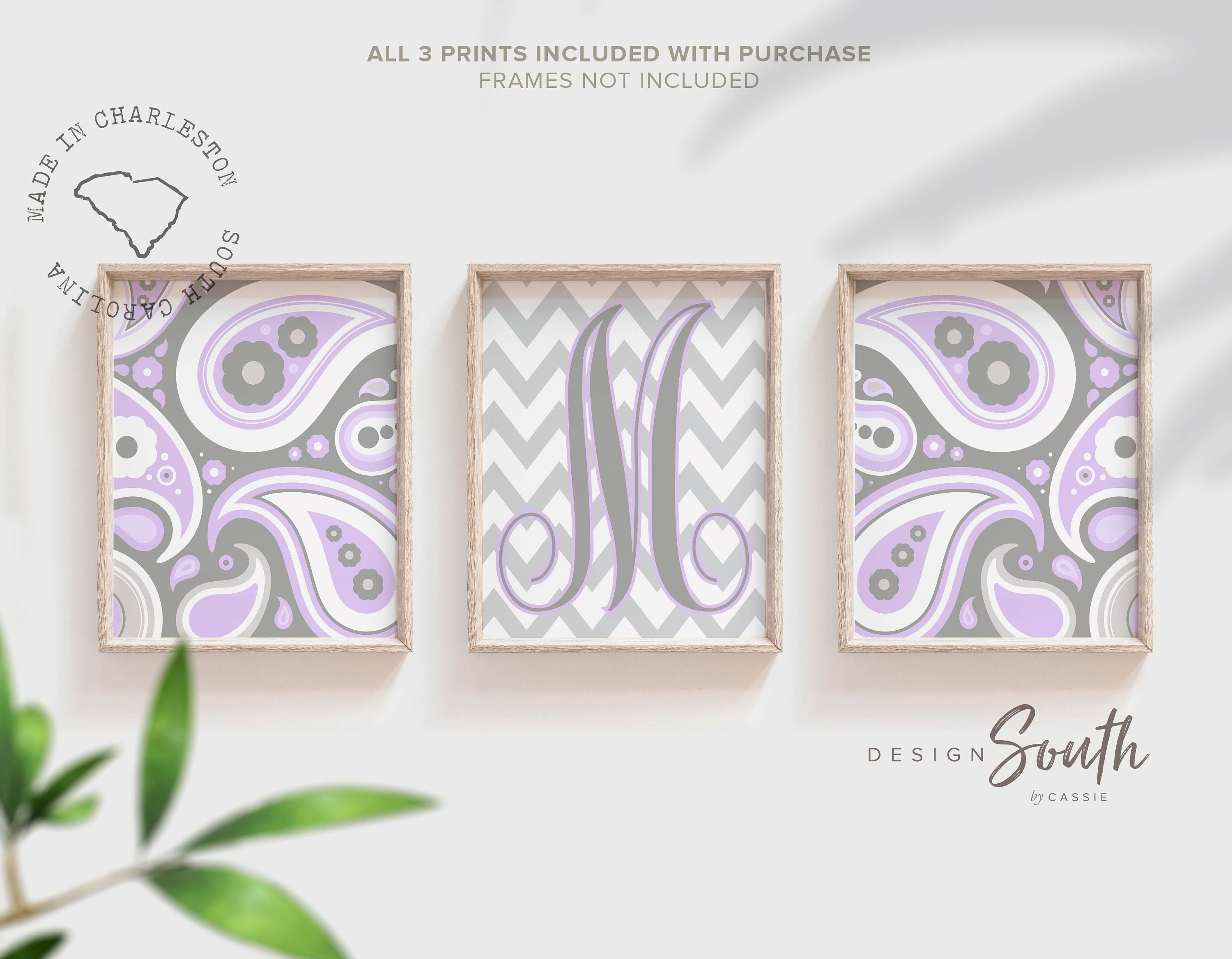 Paisley Nursery Decor Purple And Gray Wall Art Prints For Girls Nursery Art For Girls Nursery Paisley Nursery Playroom Decor For Girls
