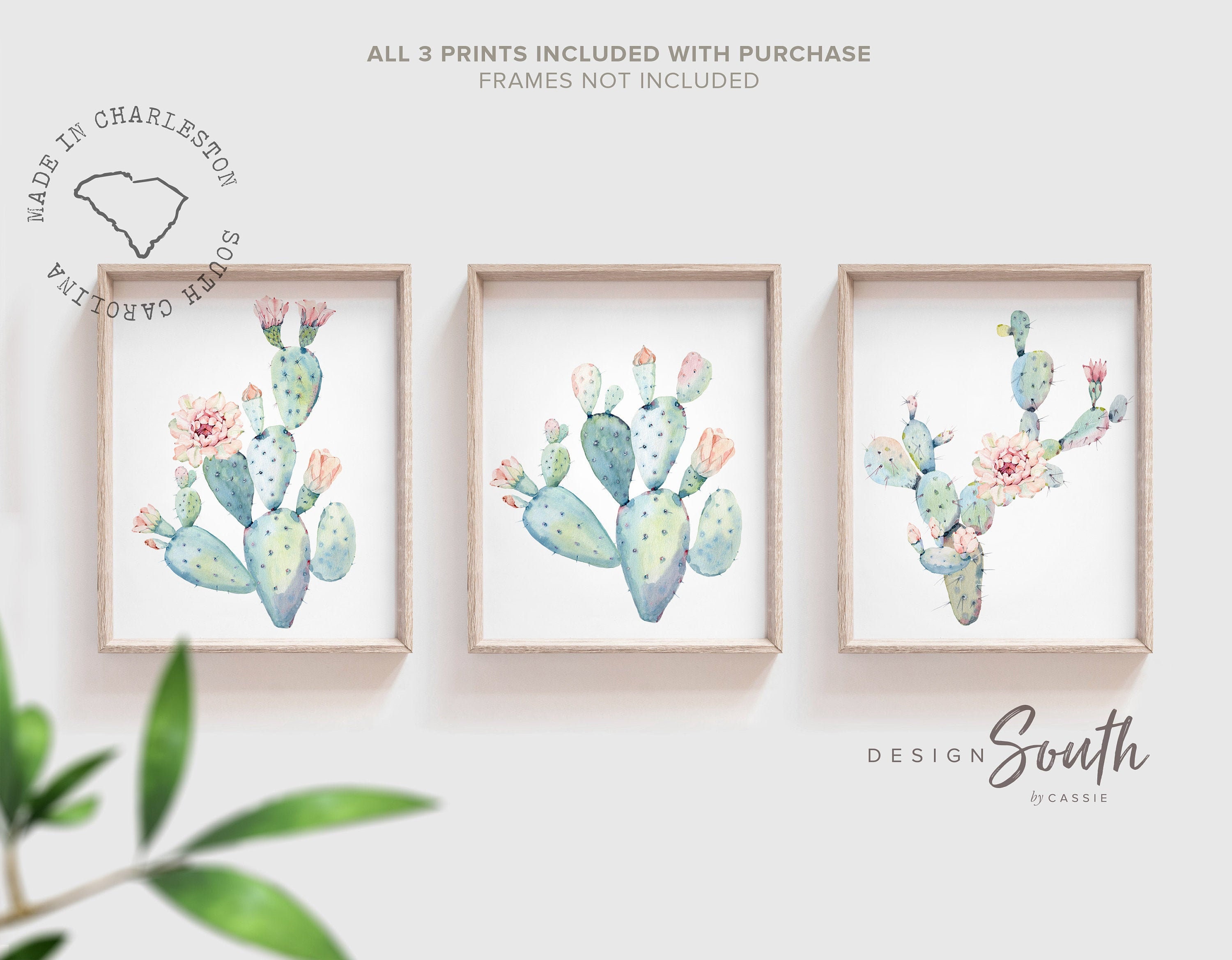 Floral Cactus Wall Art Nursery Baby Girl S Room Wall Art Succulent Desert Cactus Bloom Pink Flowers Gallery Wall Girl Playroom Pink Art