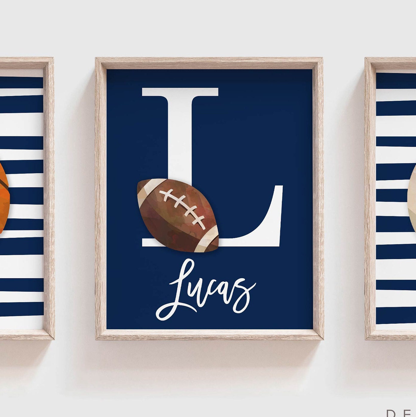 Sports wall prints for kid room, sports balls wall