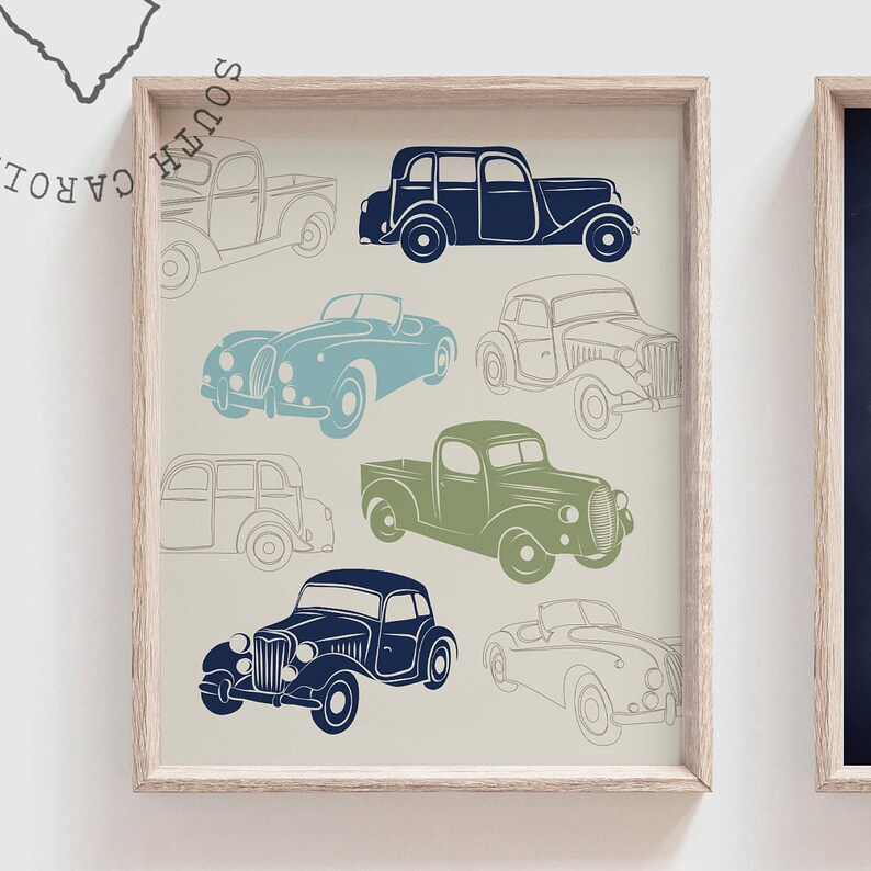 Nursery decor kids playroom car wall decor boy car print Etsy