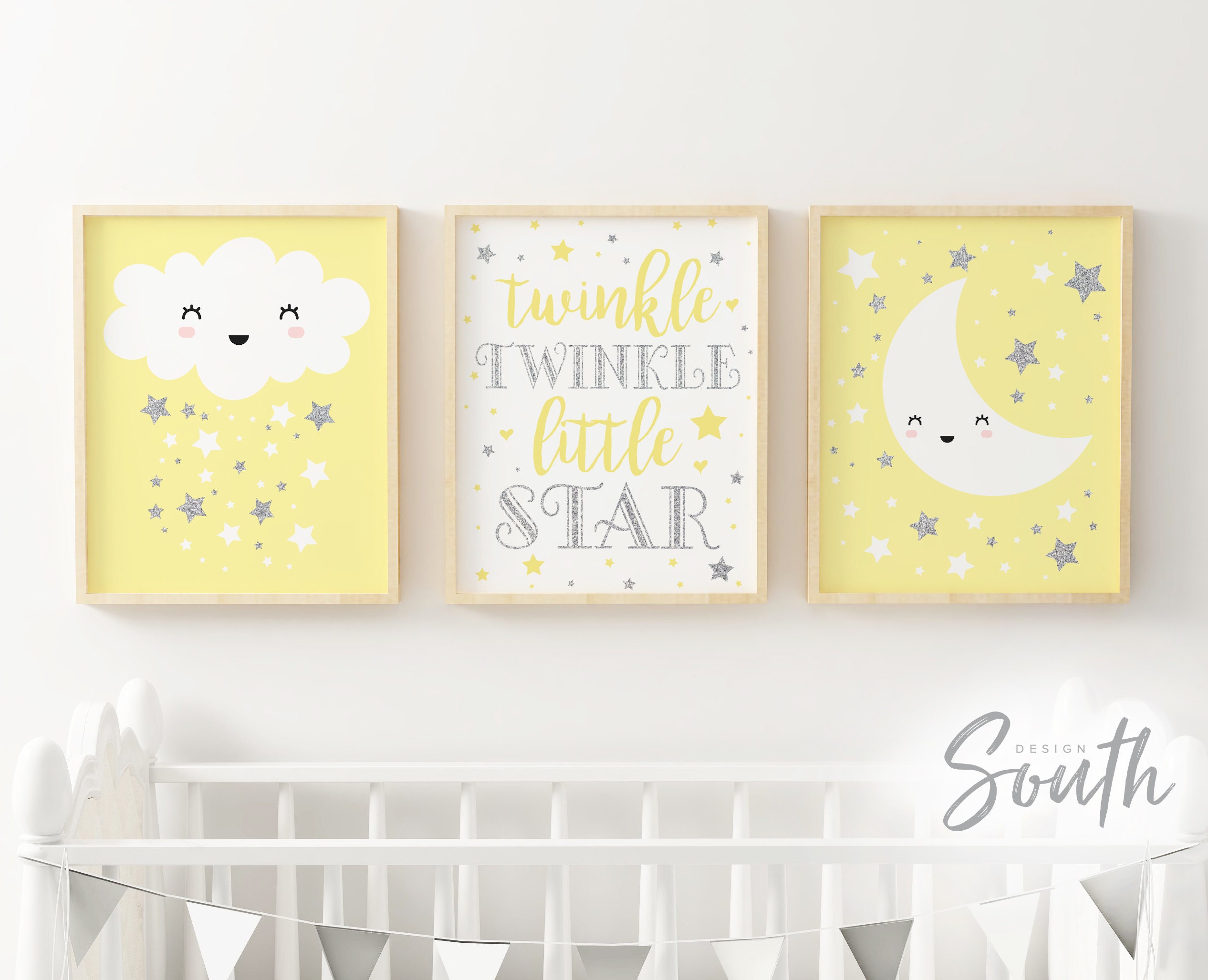 Gender Neutral Nursery Yellow Gray White Nursery Ideas