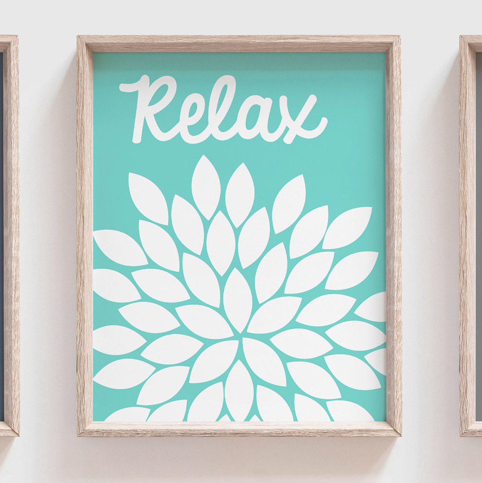 Bathroom Wall Decor Soak Relax Unwind Dahlia Print for Etsy