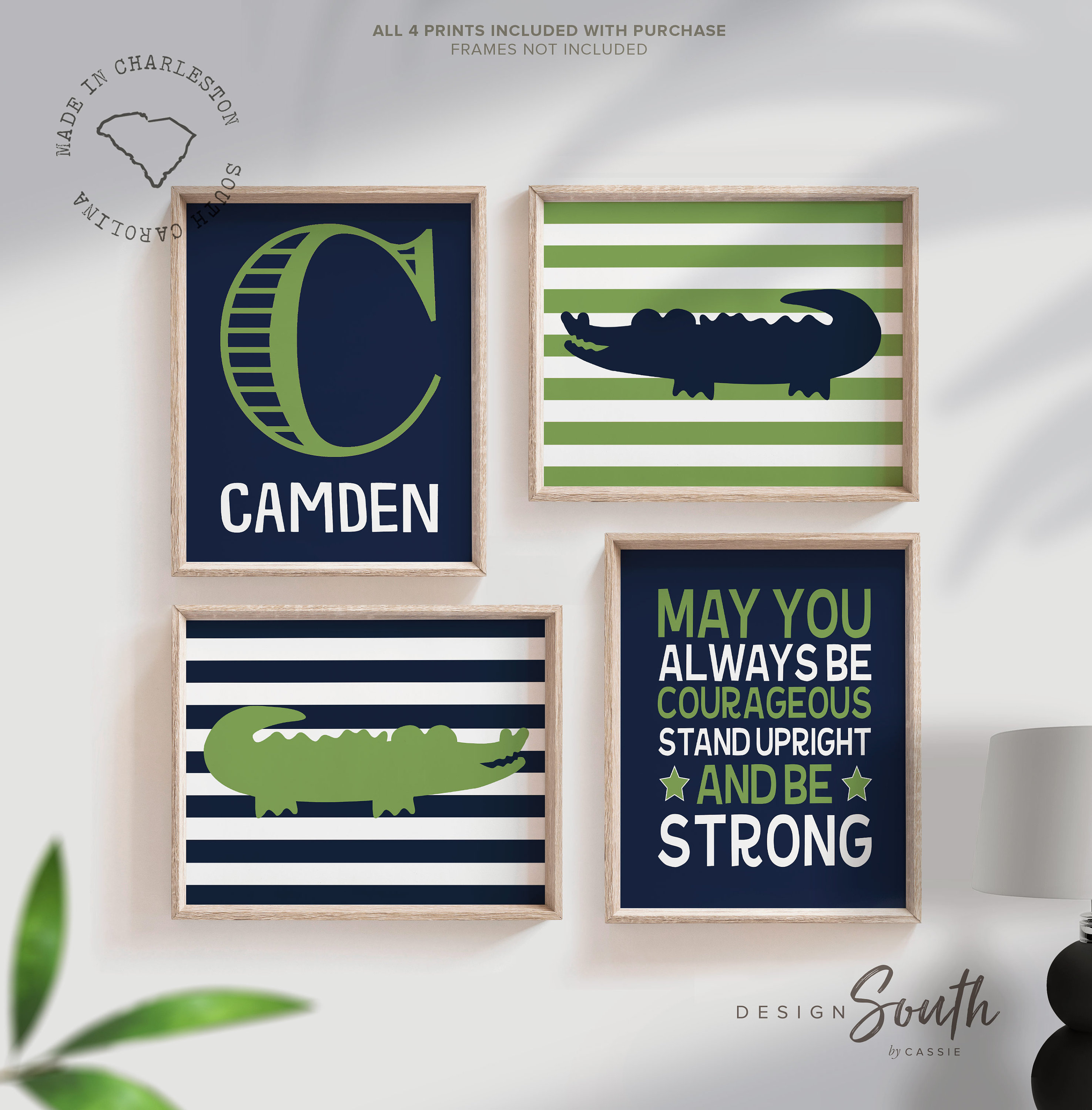 Alligator Wall Decor Navy Blue And Green Nursery Decor Gator Wall Art Personalized Print Name Decor Boys Nursery Decor Quote For Boys