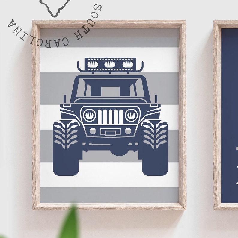 Jeep offroad theme nursery wall art jeep gift for baby boy Etsy