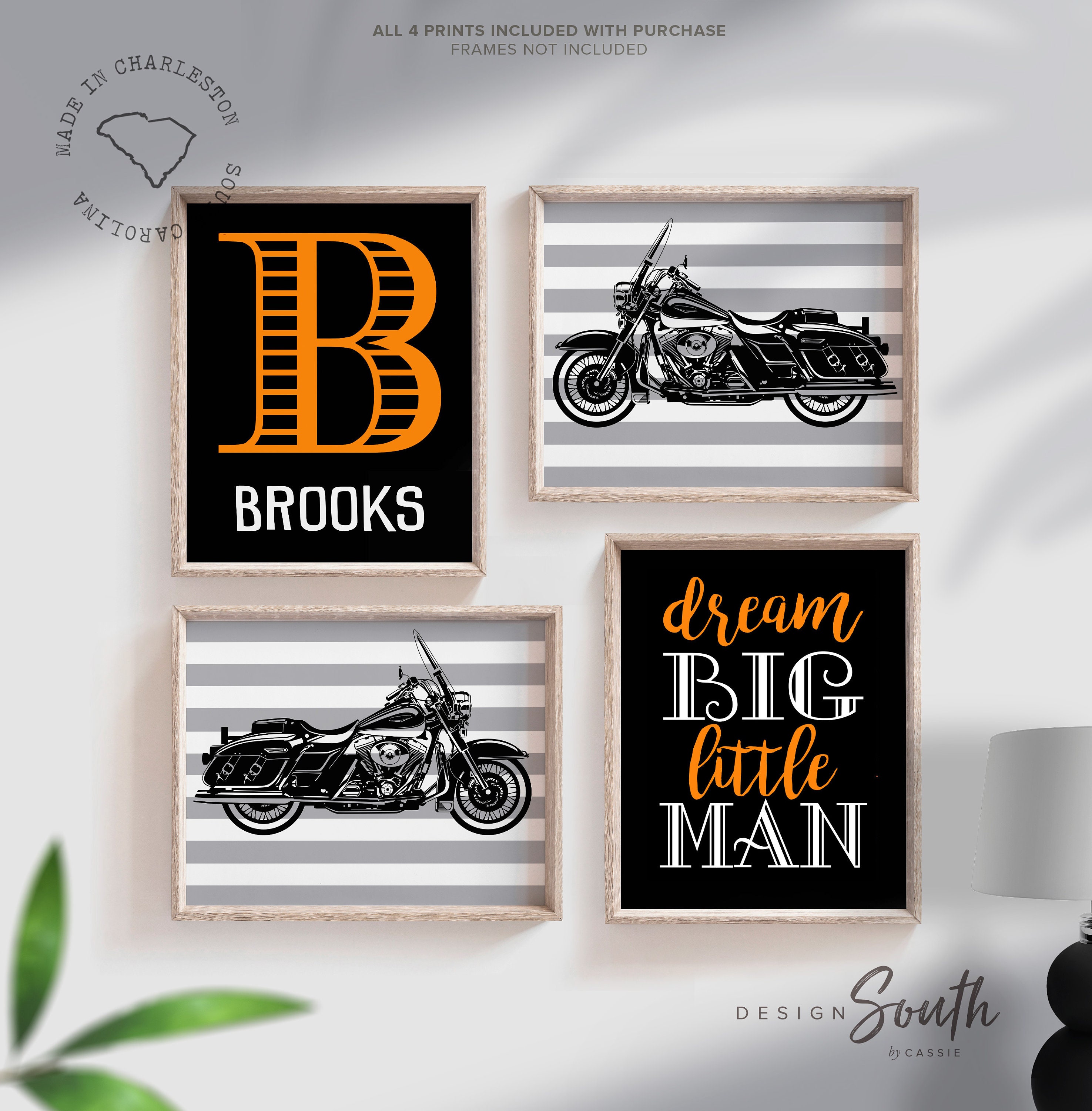 Harley Davidson Nursery Theme Gift Boys Name Motorcycle Theme Etsy
