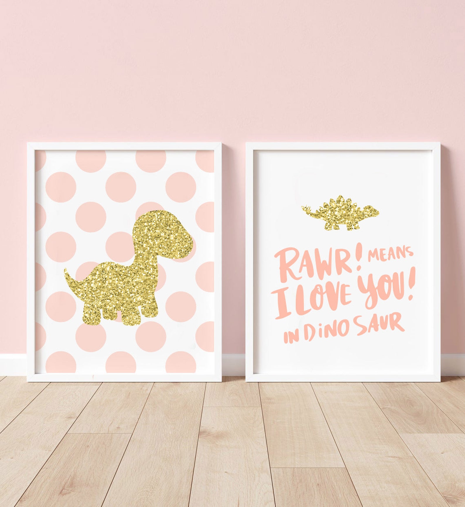 Baby girl dinosaur nursery baby shower girl dinosaurs blush Etsy