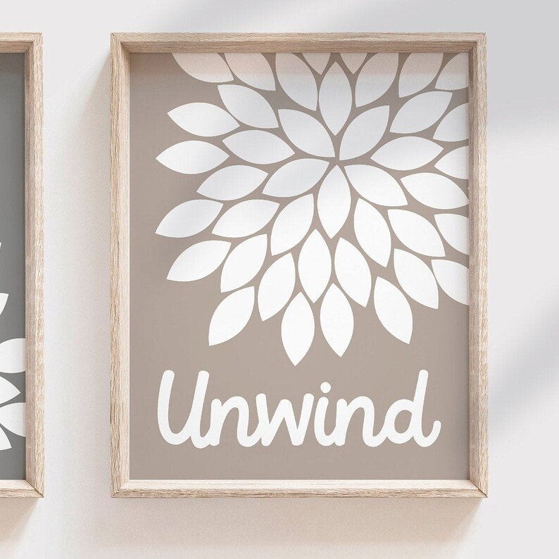 Neutral Bathroom Decor Spa Bathroom Wall Art Unisex Bathroom | Etsy