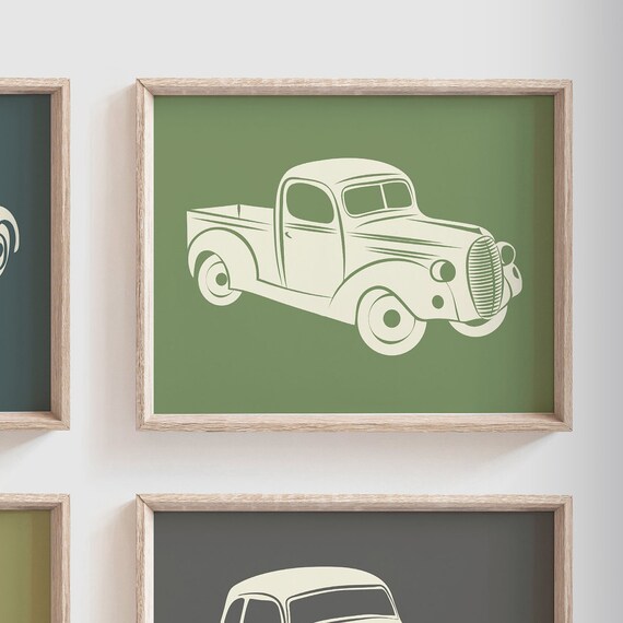 Vintage Car And Truck Decor Vintage Nursery Decor Boys Etsy