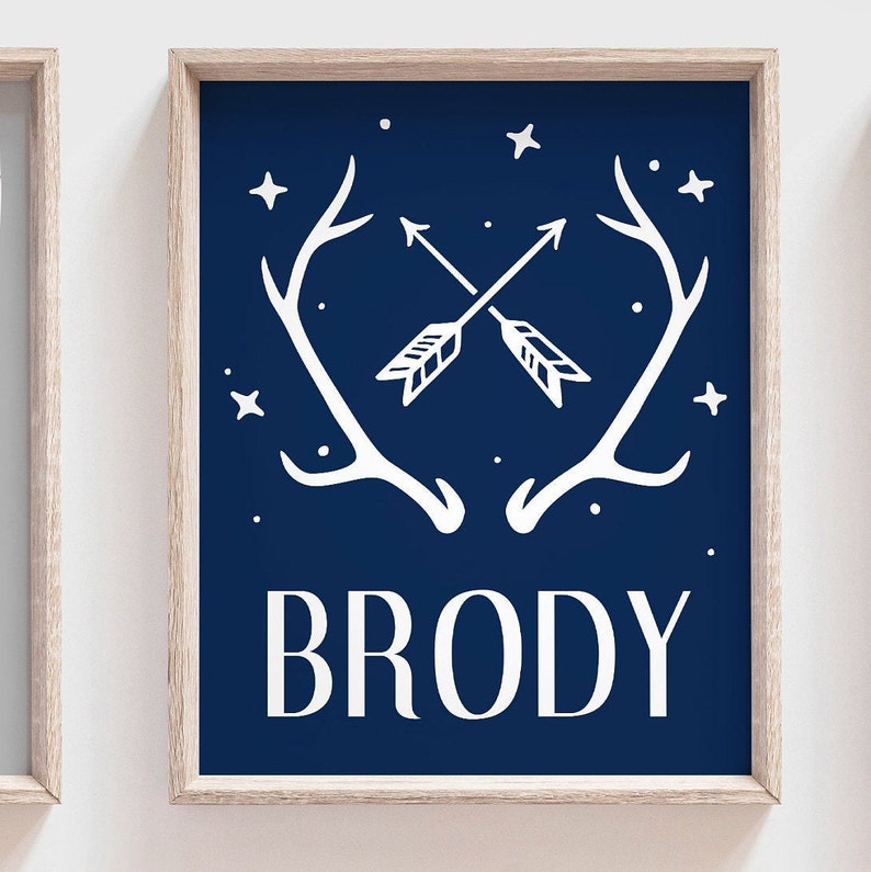 Stag heads nursery hunting nursery deer decor deer art Etsy