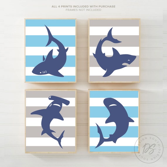 Boys Room Sharks Toddler Shark Room Shark Decor Shark Art Playroom Decor Ideas Bathroom Shark Decor Shark Art For Bathroom Sharks