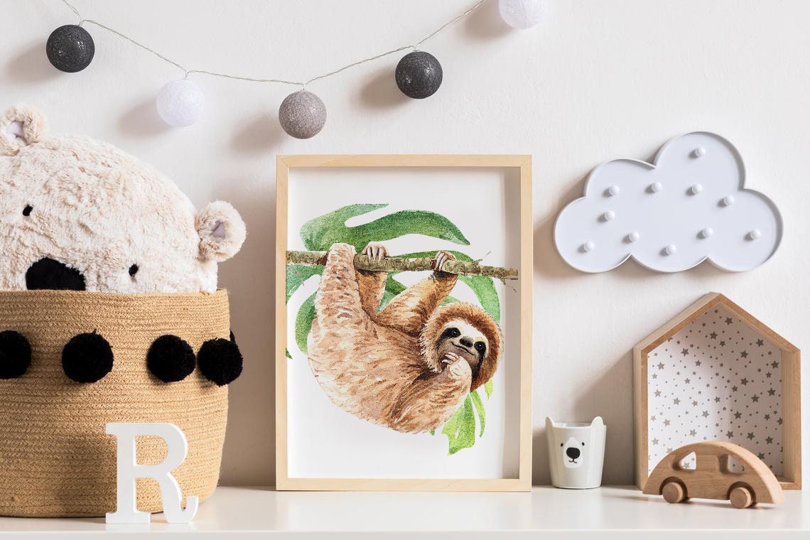 Ensemble Dart Mural Paresseux Enfants Accrochant Paresseux | Etsy Canada