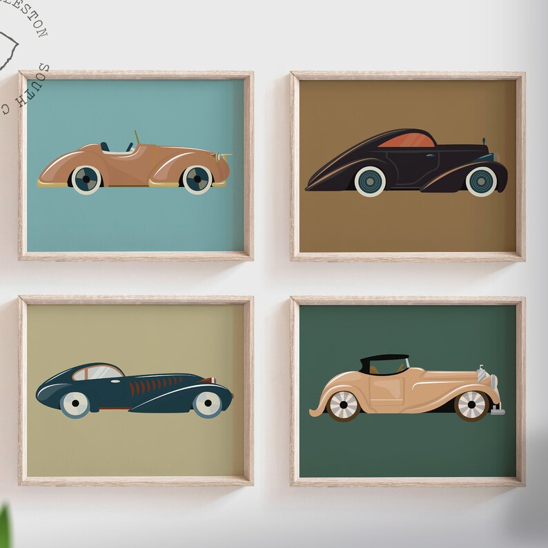 Car Nursery Decor Retro Kids Car Decor Big Boy Bedroom Etsy
