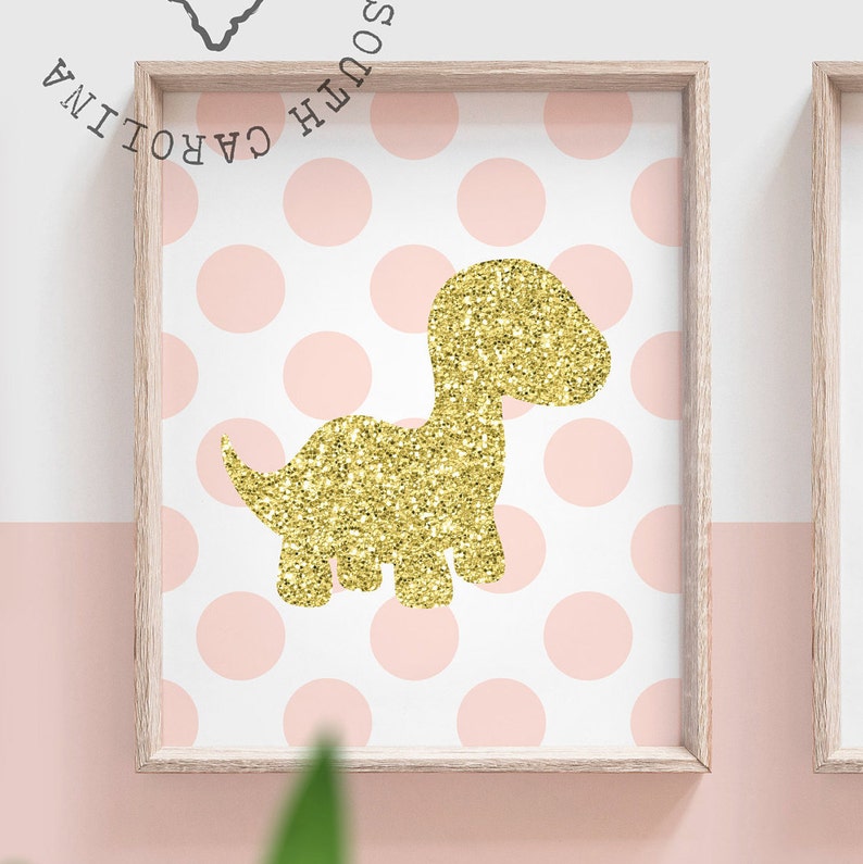 Baby girl dinosaur nursery baby shower girl dinosaurs blush Etsy