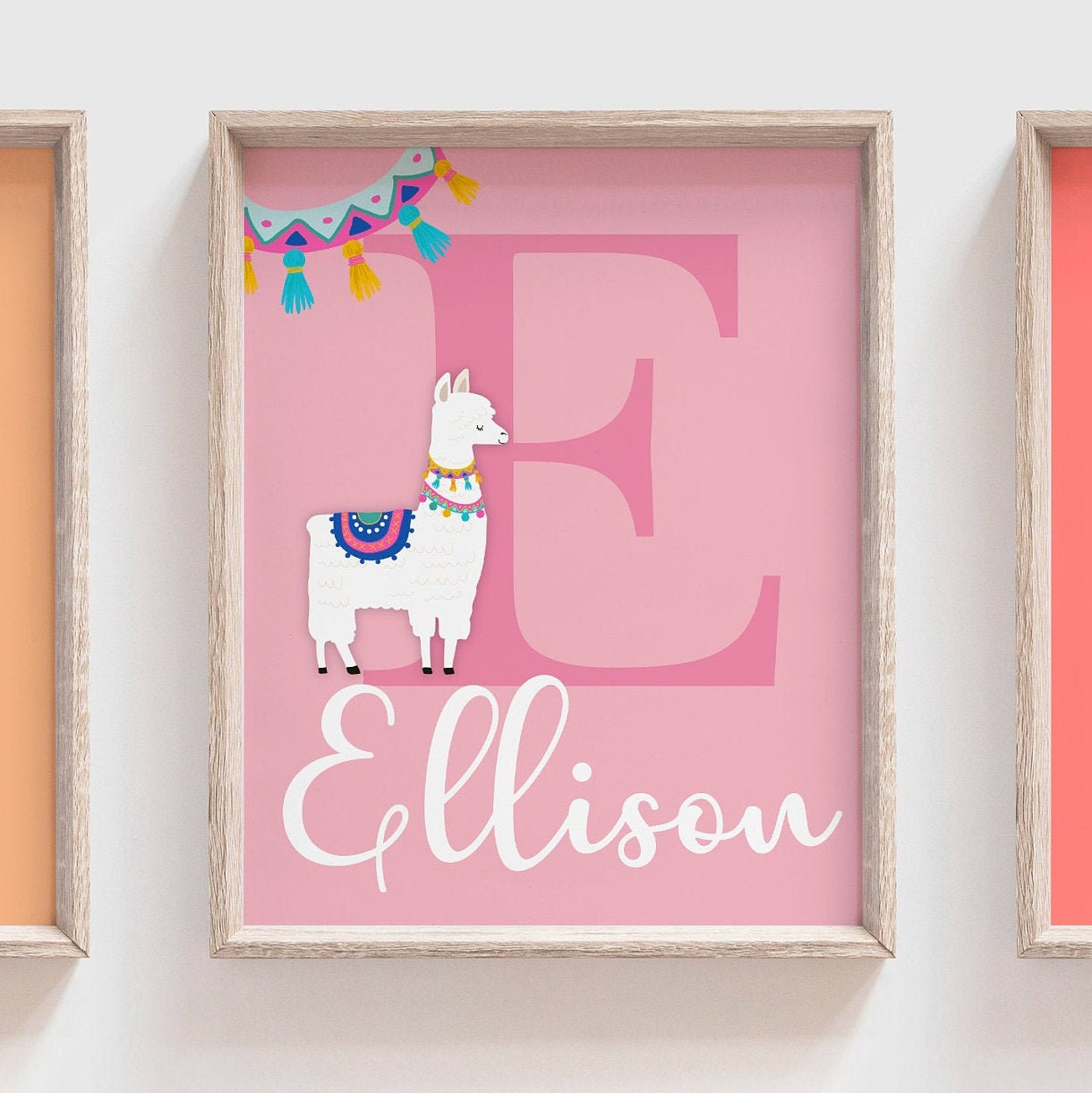 Llama nursery decor, llama nursery art, llama theme, llama baby decor, llama print, wall llamas