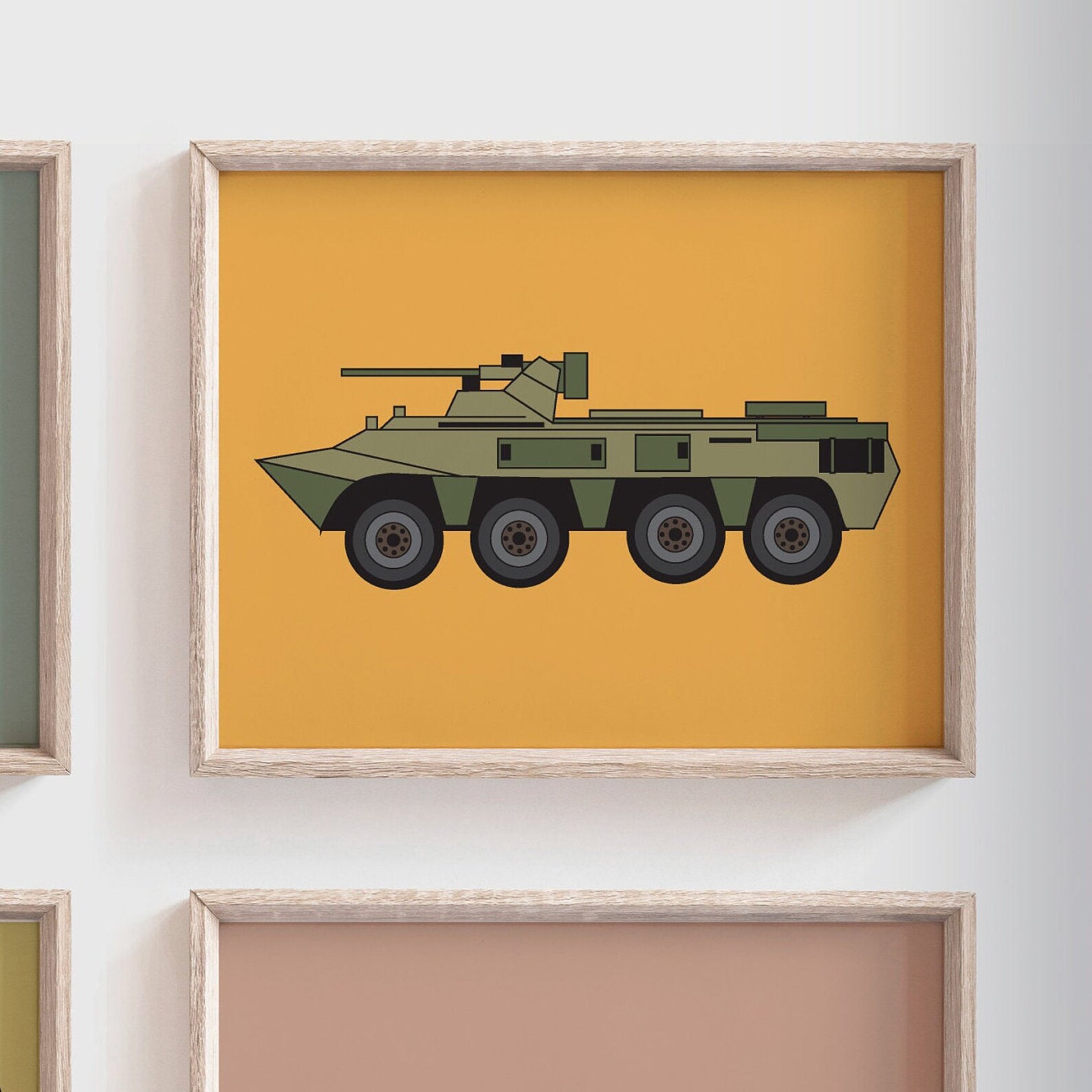 Military trucks nursery art vintage military army themed