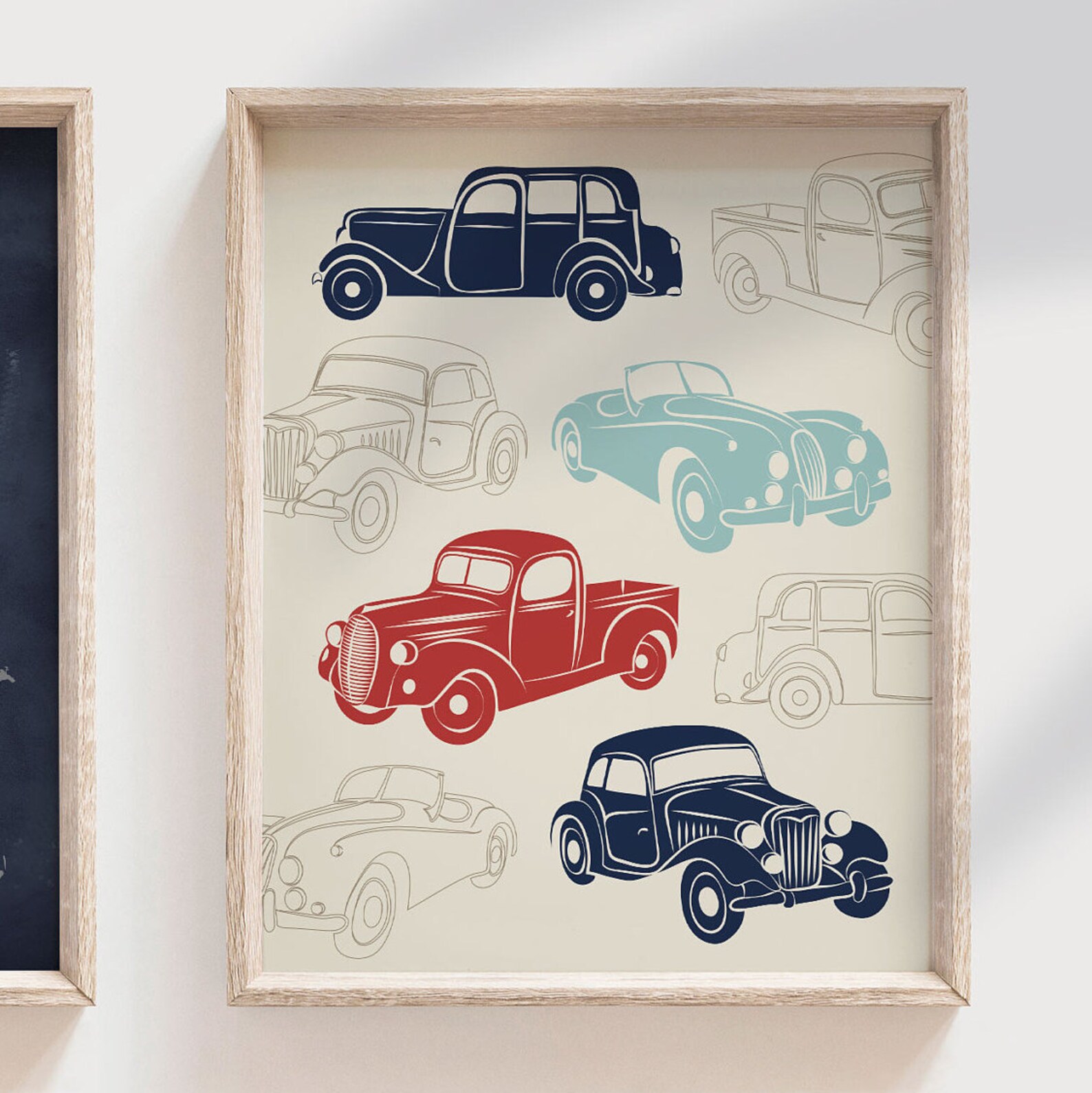 Vintage Car Wall Art Cars Nursery Art Kids Wall Art Nursery Etsy
