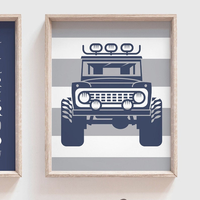 Jeep offroad theme nursery wall art jeep gift for baby boy Etsy
