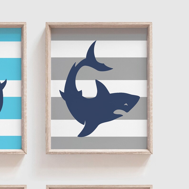 Boys room sharks toddler shark room shark decor shark art Etsy