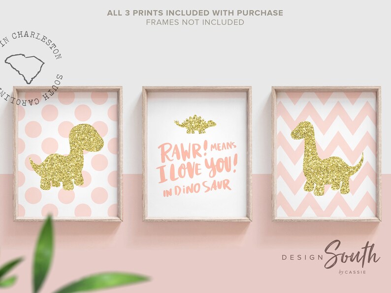 Baby girl dinosaur nursery baby shower girl dinosaurs blush Etsy
