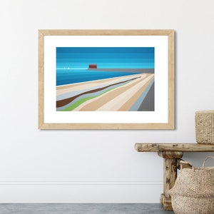 LANE END BEACH, Lifeboat station. Limited Edition Giclee Prints by Isle of Wight artist Suzanne Whitmarsh. Seaside prints. Art. image 2