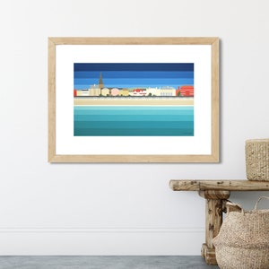 WEYMOUTH VIEW Limited Edition Giclee Prints by artist Suzanne Whitmarsh. Stripy art abstract art, jurassic coast dorset art prints. image 2