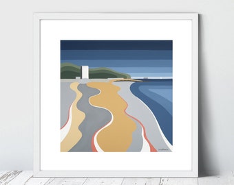 St HELENS BEACH II. Limited Edition Giclee Art Print by Suzanne Whitmarsh. High quality complete with mount. Isle of Wight.