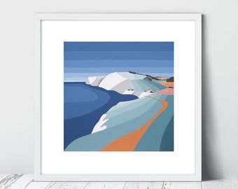 FRESHWATER BAY 2023. Limited Edition Giclee Art Print by Suzanne Whitmarsh. High quality complete with mount. Isle of Wight.