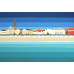 WEYMOUTH VIEW Limited Edition Giclee Prints by artist Suzanne Whitmarsh. Stripy art abstract art, jurassic coast dorset art prints. image 3