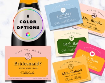 Custom Champagne Label, Bachelorette Party, Champagne Bottle Labels, Mini Champagne Bottle Labels, Champagne Labels, Bachelorette Favors