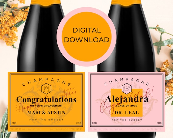 Personalized Champagne Label Digital Download Standard and - Etsy Australia