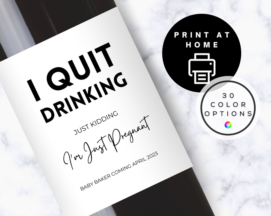 Printable Pregnancy Announcement Wine Label Baby - Etsy
