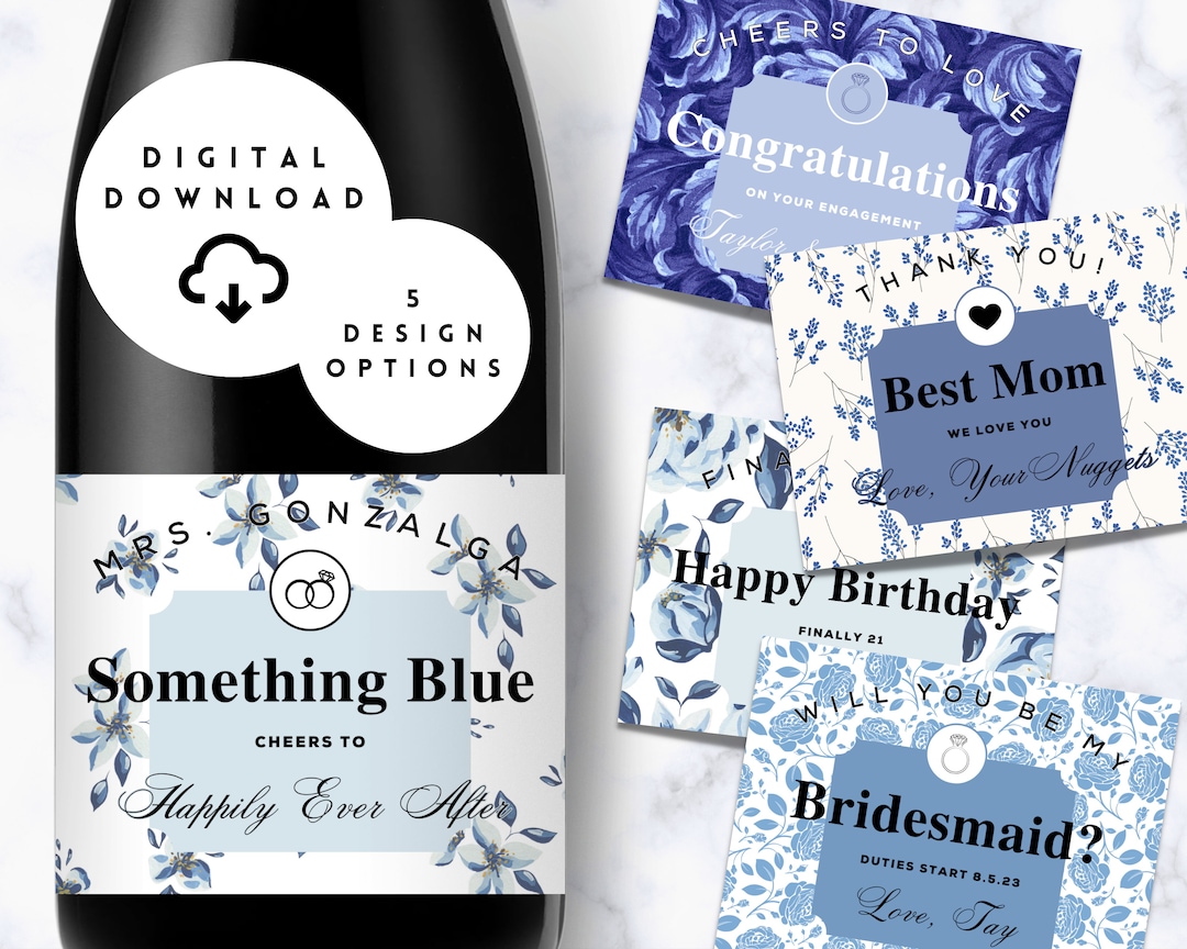 Printable, Custom Champagne Label, Custom Wine Labels, Champagne Bottle ...