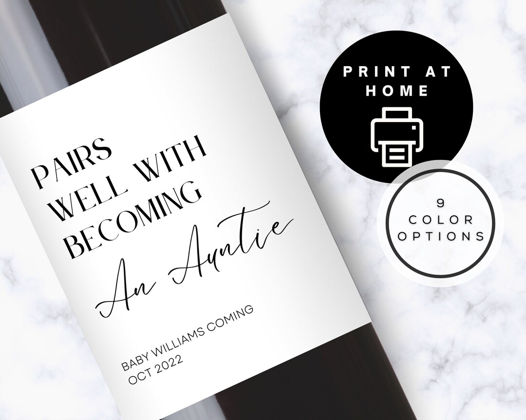 Printable, Pregnancy Announcement Wine Label, Wine Label, Baby ...