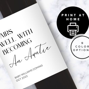 Printable, Pregnancy Announcement Wine Label, Wine Label, Baby ...
