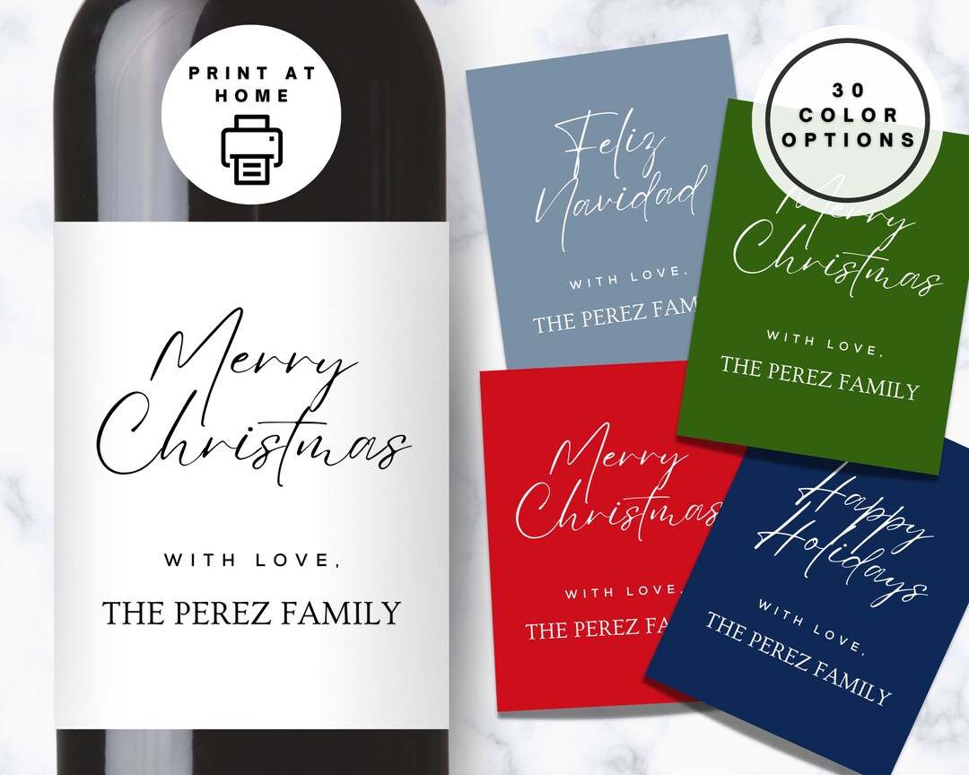 Printable, Custom Christmas Wine Labels, Christmas Wine Labels, Wine