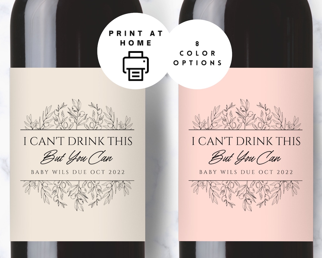 Printable, Pregnancy Announcement Wine Label, Wine Label, Baby ...