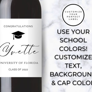 Custom Graduation Wine Label, Custom Wine Labels, Wine Bottle Labels, Personalized Wine Label, Graduation Gift, PHD Graduation Gift