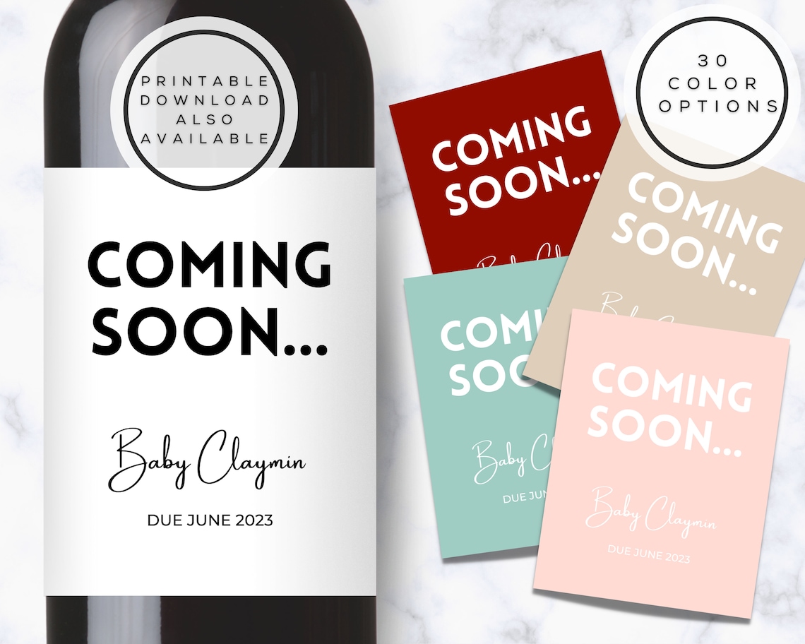 Pregnancy Announcement Wine Label Baby Announcement Wine - Etsy Pregnancy Announcement Wine Label Baby Announcement Wine - Etsy