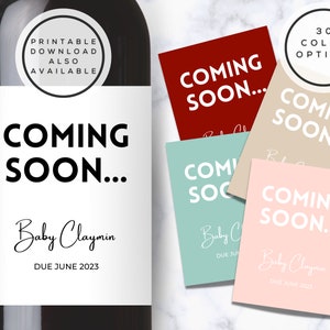 Pregnancy Announcement Wine Label Baby Announcement Wine - Etsy