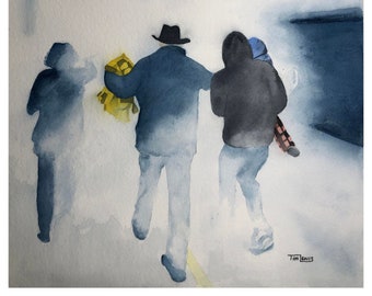 Original watercolor by award winning Indiana artist, Tim Lewis