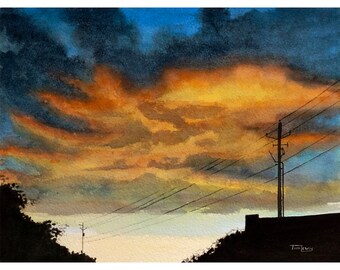 Original 12" x 9" Watercolor Painting by award-winning artist, Tim Lewis