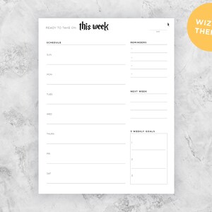 Wizard Weekly Wizard Themed Printable, Blank Daily, Weekly and Monthly Calendar Set ...