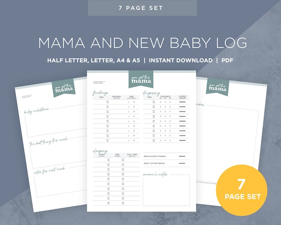 Printable Baby Tracker for New Mom Nanny Log Newborn | Etsy
