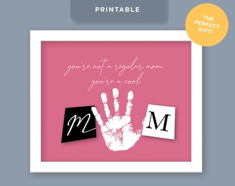 Handprint Art Craft, Mother's Day Card,  Keepsake Craft DIY Gift Card, Child gift, Cool Mom