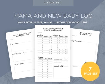 Printable Baby Tracker for New Mom | Nanny log | Newborn Journal | Daily baby report