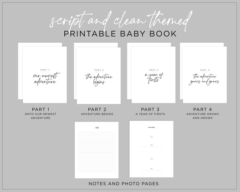 Australian English Printable Baby Book Pages / Keepsake Journal / Instant Download / Newborn