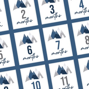 Cartes d'étape de bébé sur le thème de la montagne / Téléchargement instantané / Imprimable / Photo de bébé nouveau-né