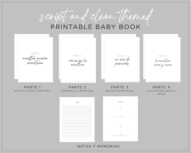 Diario Del Bebé Imprimible / Printable Baby Book in Spanish Download